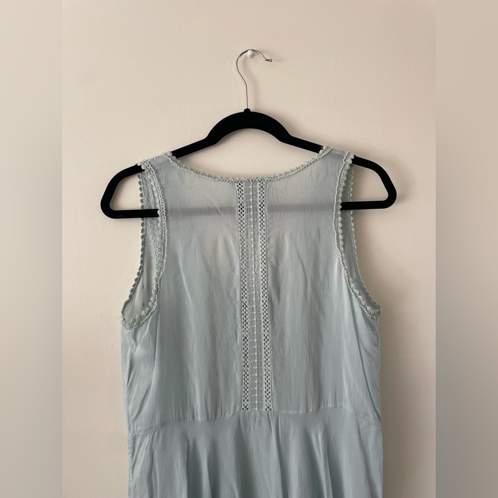 Johnny Was Light Blue Embroidered Mini Dress - Picture 6 of 6